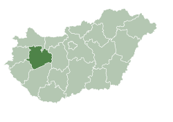 Veszprém County within Hungary