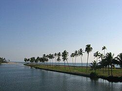 Kappil beach and backwaters in Edava