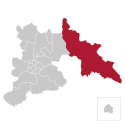 Location of Kangdong County within Pyongyang