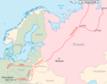 Map of the Yamal–Europe pipeline