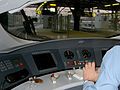 Modern HMI in the driver's cabin of a German Intercity-Express high-speed train