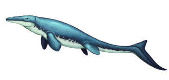 Life restoration of mosasaur