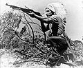 Dan Waupoose, a Menominee chief, training at Algiers, Louisiana, on August 24, 1943.