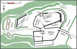 Map of the ruins of the Nippenburg