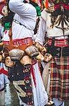 Tartan patterns used in a Bulgarian folk costume