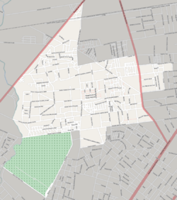 Street map of Casavalle. Limits of barrio shown according to the INE map of 2004.