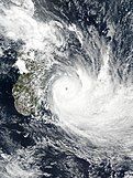 Cyclone Dumazile at peak intensity east of Madagascar