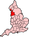 Image 2Lancashire, nicknamed "The Red Rose County" within England, showing ancient extent (from History of Lancashire)