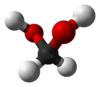 Ball and stick model of the methanediol