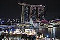 The Float at Marina Bay hosting the 2015 River Hongbao for Chinese New Year, with Marina Bay Sands in the background.