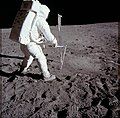 Image 74Buzz Aldrin taking a core sample of the Moon during the Apollo 11 mission (from Space exploration)