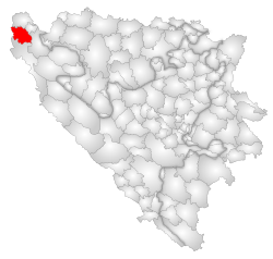 Location of Tržac (Cazin) within Bosnia and Herzegovina.