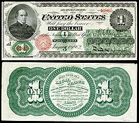 Obverse and reverse of a one-dollar greenback