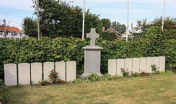 Either side of this memorial are 13 graves of unknown British casualties (2 officers, 7 Royal Marines, 2 seamen, 2 stokers) and one named casualty: Charles Phelps Tuckey