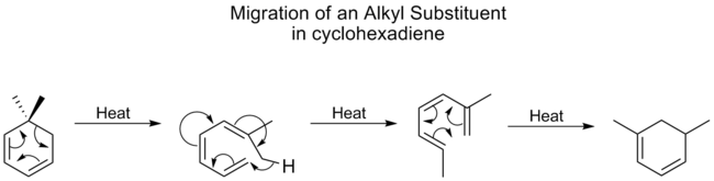 alkyl shift on cyclohexadiene