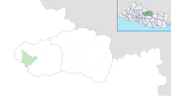 Location of Tejutepeque in Cabañas Department