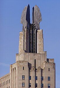 The "Wings of Progress" atop the Times Square Building in Rochester, New York (1930)