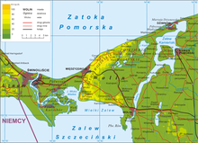 A map of the area, including the island where the hamlet is located