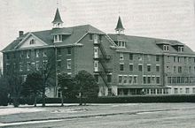 A black and white image of the Michener Centre