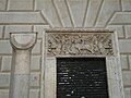 The bas-relief of Saint George and the dragon on the façade south of the square