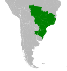 Symphyotrichum regnellii native distribution map. Distribution is in green.