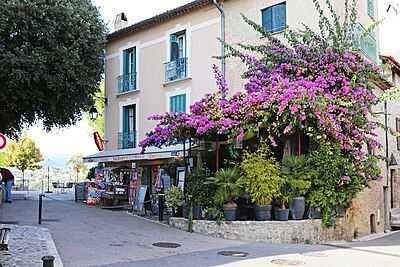 Entree to the castle square in the old town of Cagnes-sur-Mer