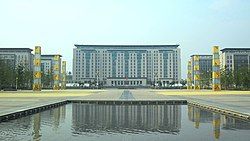 A view of People's Square and the Fengnan District government building