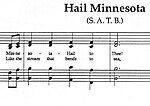 The sheet music to "Hail! Minnesota", the state's official song