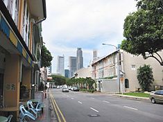 Shophouses along Neil Road, where Sky Bar is located.