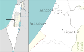 Map showing the location of Ashdod Sand Dune