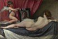 The Rokeby Venus by Diego Velázquez. (1599–1660). Completed between 1647 and 1651. Velazquez would have seen a copy of Titian's Venus with a Mirror which was commissioned by King Philip II of Spain.