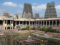 The armies of the Delhi Sultanate led by their Delhi Sultanate commander Malik Kafur demolished and plundered the Meenakshi Temple of Madurai and looted it of all its wealth.[261][262][263]