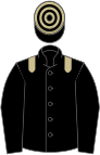 Black, beige epaulets, hooped cap