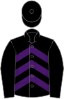 Black, purple chevrons on body