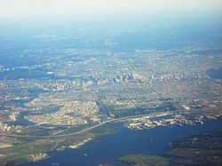 Southwest Philadelphia as viewed from an airplane