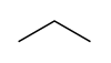 skeletal structure of a propane molecule