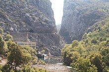 Shkopet Hydroelectric Power Station is a hydroelectric Power Station located near the village Shkopet, Albania. It has a 24 MW power installation and an annual production of 94 GWH. Its reservoir is fed and drained by the river Mat.