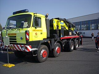 This TATRA T815 recovery truck has dual rear wheels (12 wheels in all) but is still categorized as an 8x8