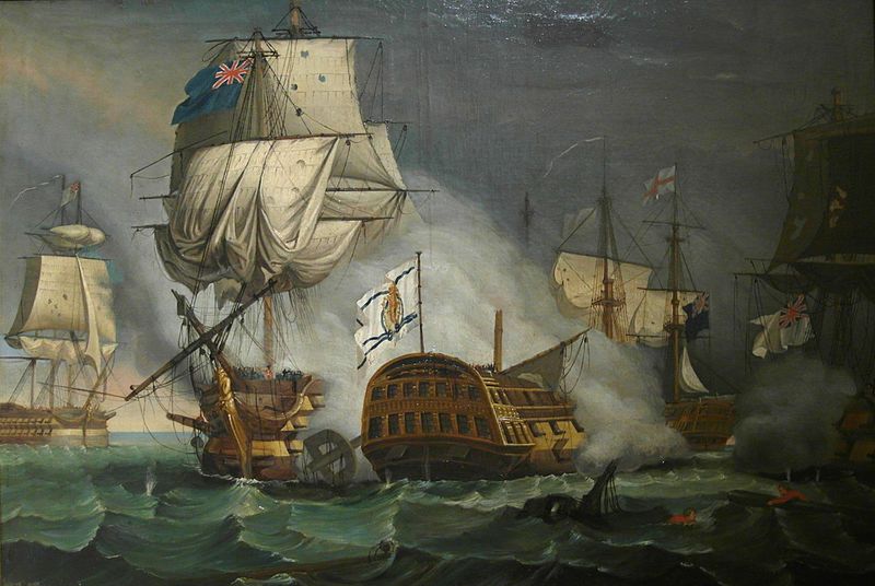 File:CombateDeSantaMaríaEntreLaEscuadraDelAlmiranteRodneyYElGeneralLángara1780.jpg