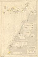 Map detailing the coast of Río de Oro (part of Spanish Sahara colony) in 1896.