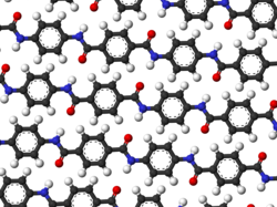 Ball-and-stick model of a single layer of the crystal structure