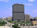 DTE Headquarters as seen from the Detroit Public Safety Headquarters parking structure, in 2003