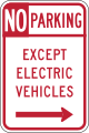 R7-111 No parking, except electric vehicles