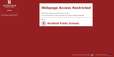 A screenshot of Richfield Public Schools' GoGuardian block-page.