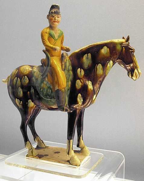 File:Tang-PolychromeGlazedPotteryFigurineOfEquestrian-ShanghaiMuseum-May27-08.jpg