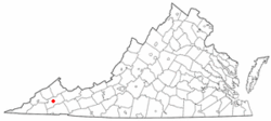 Location of Cleveland, Virginia