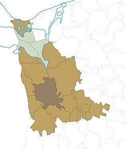 Map of the Szczecin agglomeration (range of the agglomeration according to Swianiewicz) within Poland