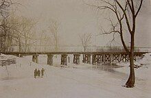 BR&P trestle crossing Black Creek in Chili, 23 March 1903