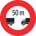 2.47 Minimum distance between large goods vehicles required[note 8]