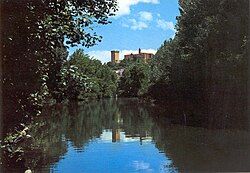 View of Monforte from the Cabe River, with San Vicente Castle at top